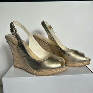 Lilly Pulitzer Gold Gigi Wedge